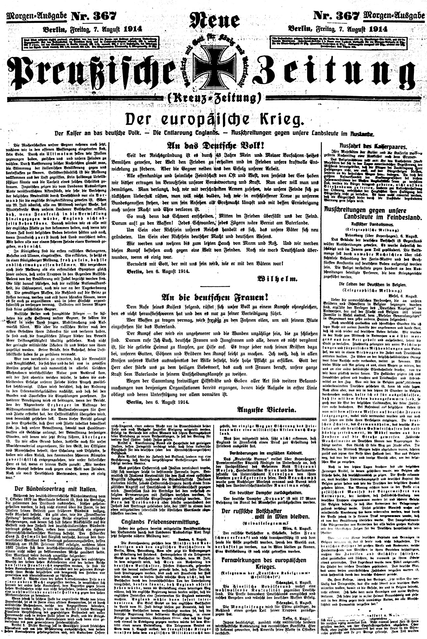 Retrato Kreuz-Zeitung (Gazeta da Cruz)