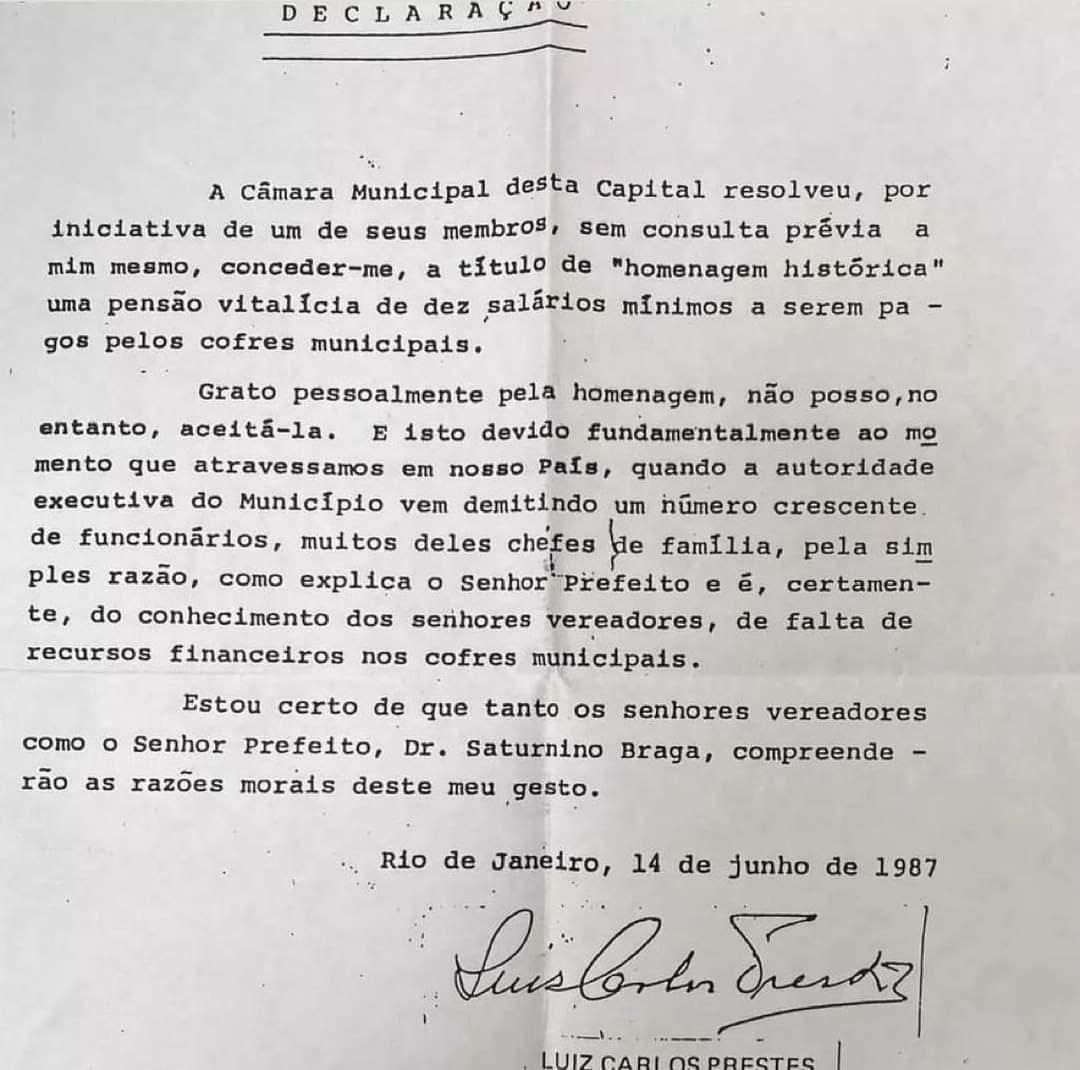 declaração original